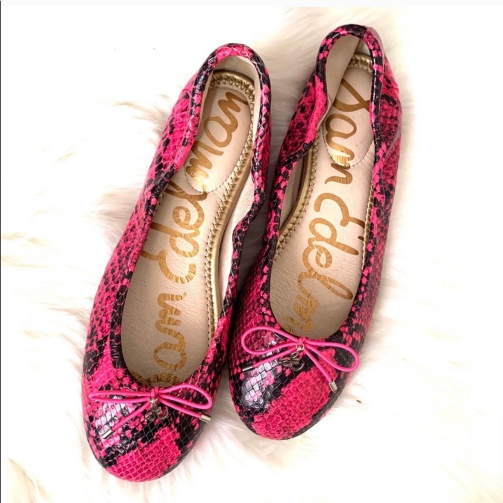 Sam Edelman Pink snake print  Ballet Flats